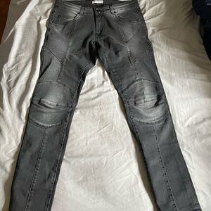 Pierre Balmain moto denim washed jeans